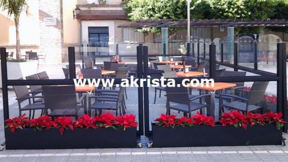 Mamparas cortavientos de terrazas para restaurantes bares cafeterias